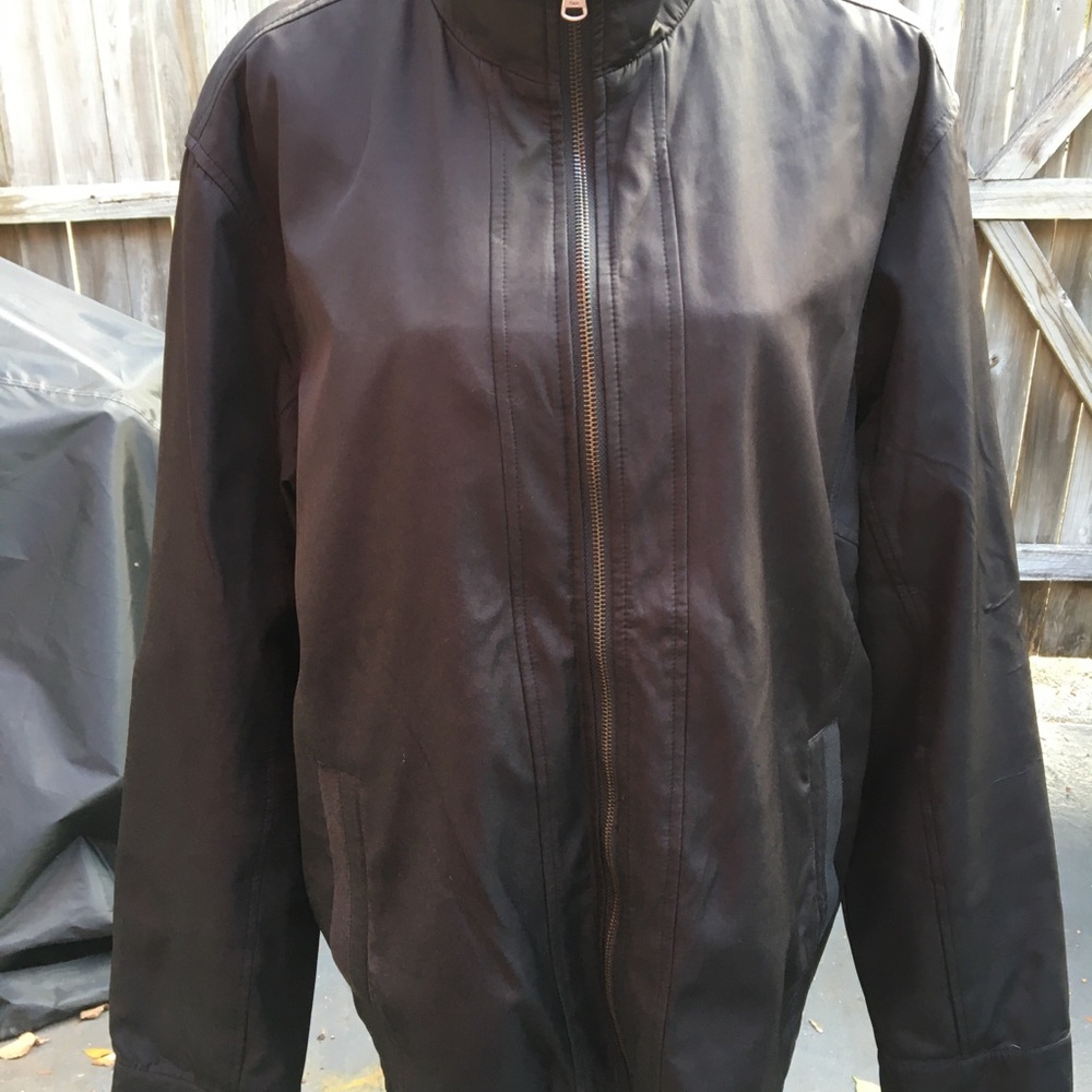 Calvin Klein Black Polyester Mock Neck Jacket Sz XL